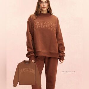 PARKE TONAL *NEW* Monochrome Varsity Mockneck MOCHA XXL